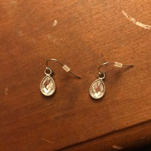 Silver Diamond earrings NWOT